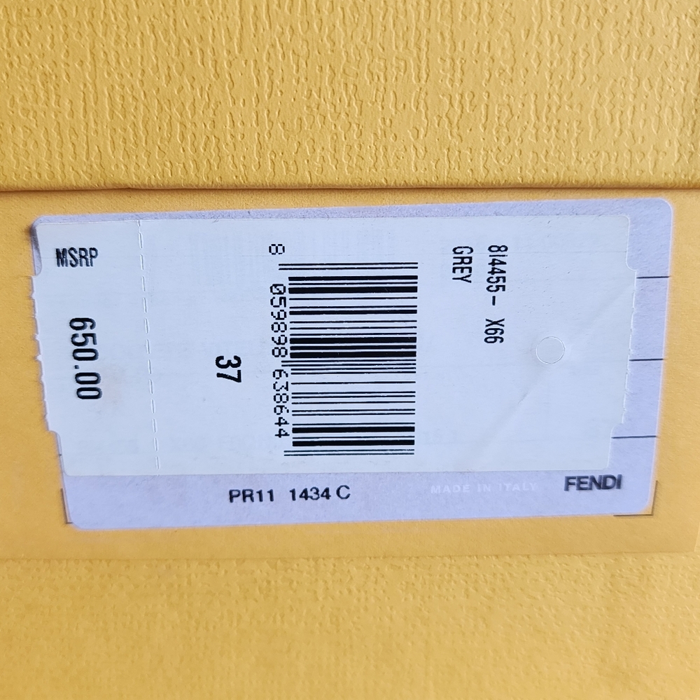 $650 Brand New 100% Auth Fendi Leather Stilleto Shoes Yellow EU 37 US 7 - Picture 4 of 8